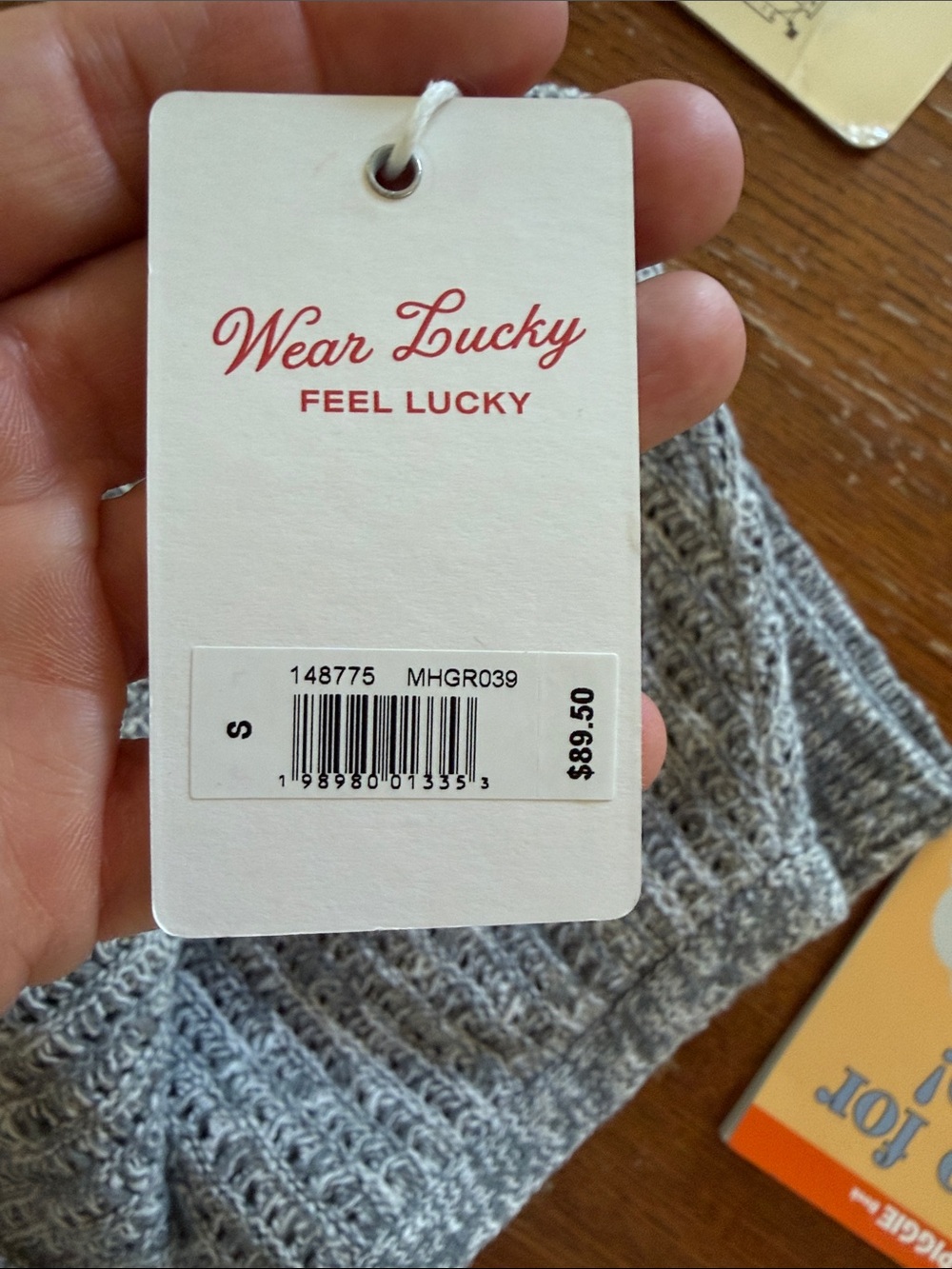 Lucky Brand Heather Gray Knit Short Sleeve Button Cardigan - Picture 5 of 5